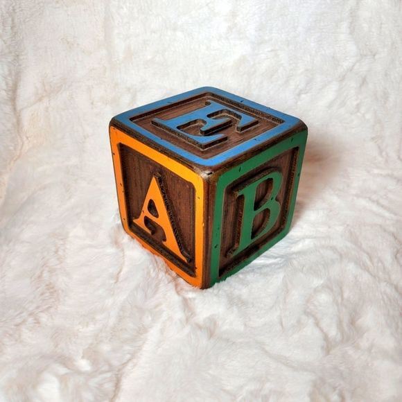 unknown Other - Bank- Vintage Letter Wooden Block Coin Bank